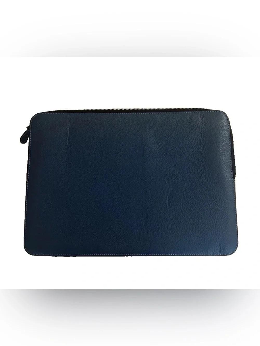 Coach CH068 15 Laptop Case Denim Blue Multi Color Center Stripe Leather  $272